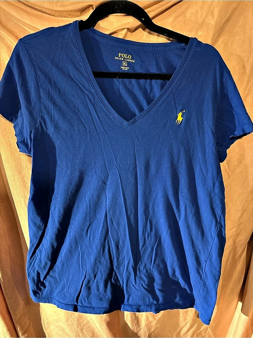 Polo Ralph Lauren Custom Slim Fit V-Neck T-Shirt Blue XL